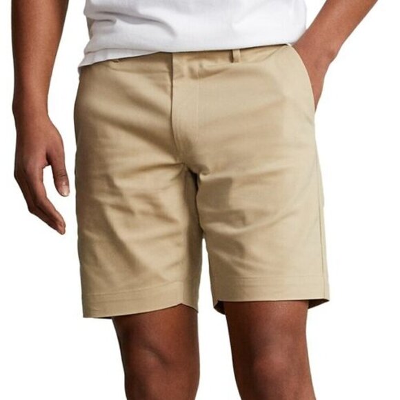 Polo Ralph Lauren Mens 7-Inch Slim Fit Dobby Shorts Stretch Cotton Khaki Size 40 - Picture 1 of 1